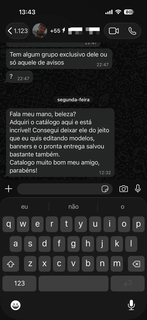 Depoimento de um lojista no WhatsApp